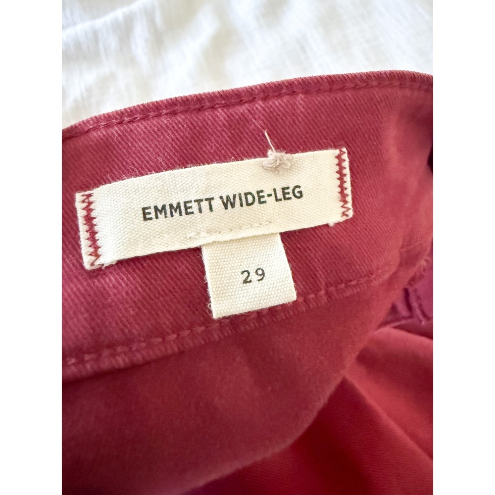 Madewell | Emmett Wide-Leg Patch Pocket Pants Claret Red Burgundy | Sz 29 - Picture 9 of 11